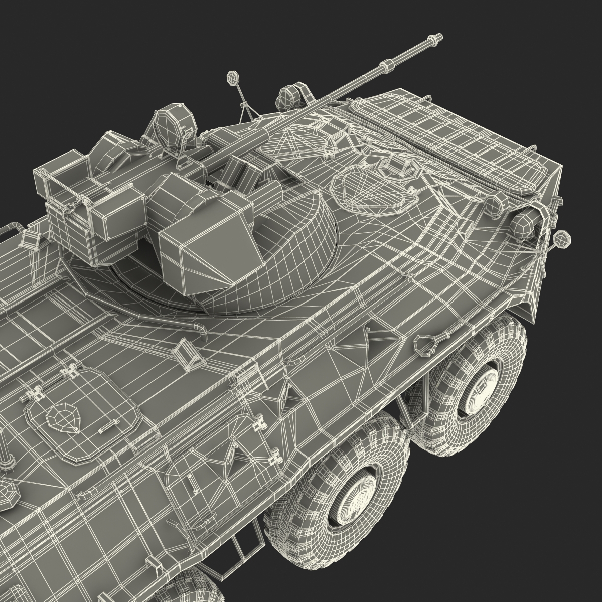 BTR 80A Rigged 3D model