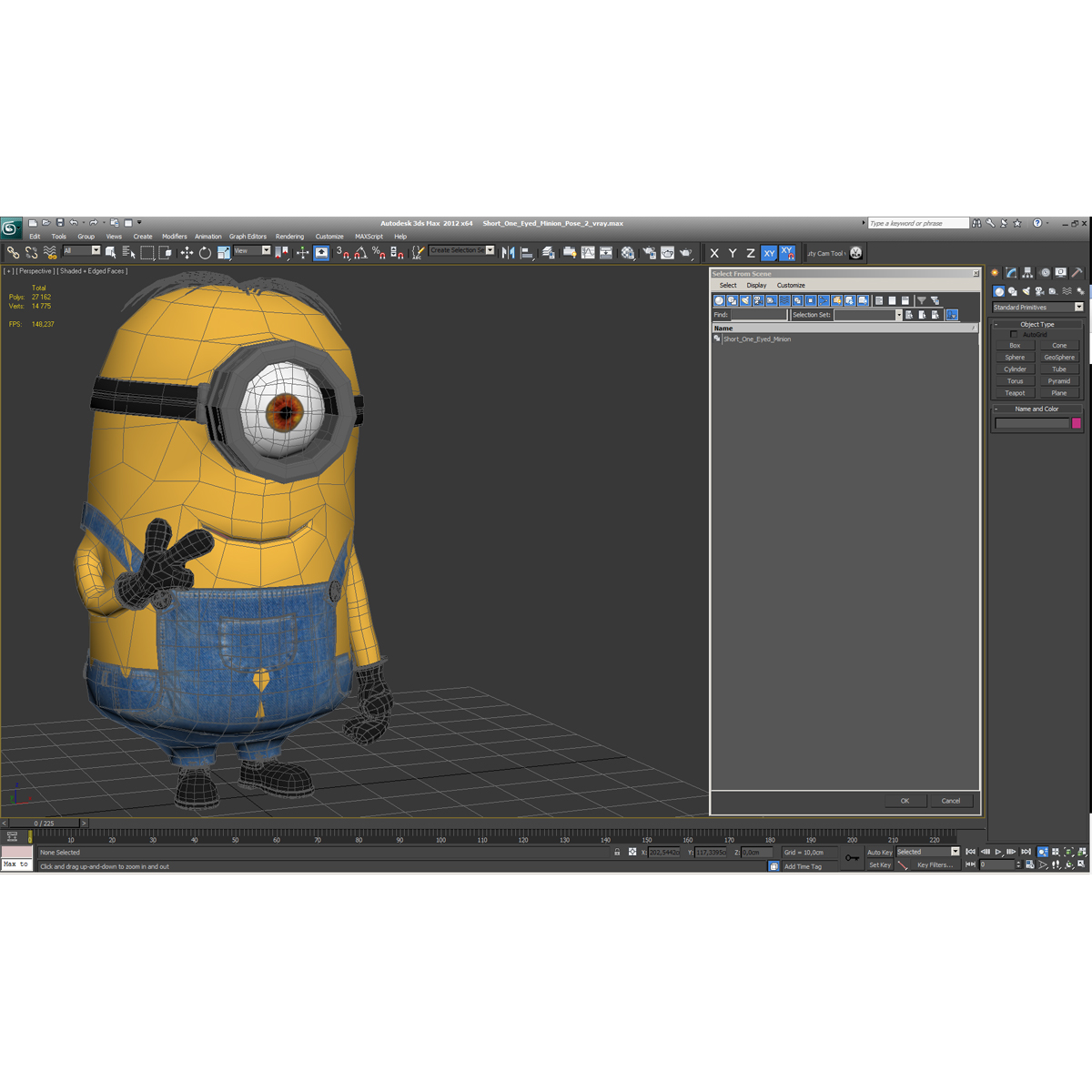 3D Short One Eyed Minion Pose 2 model