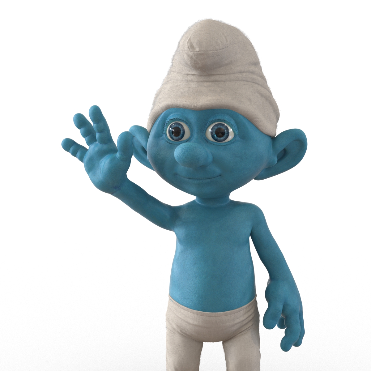 3D Smurf Pose 2 with Fur