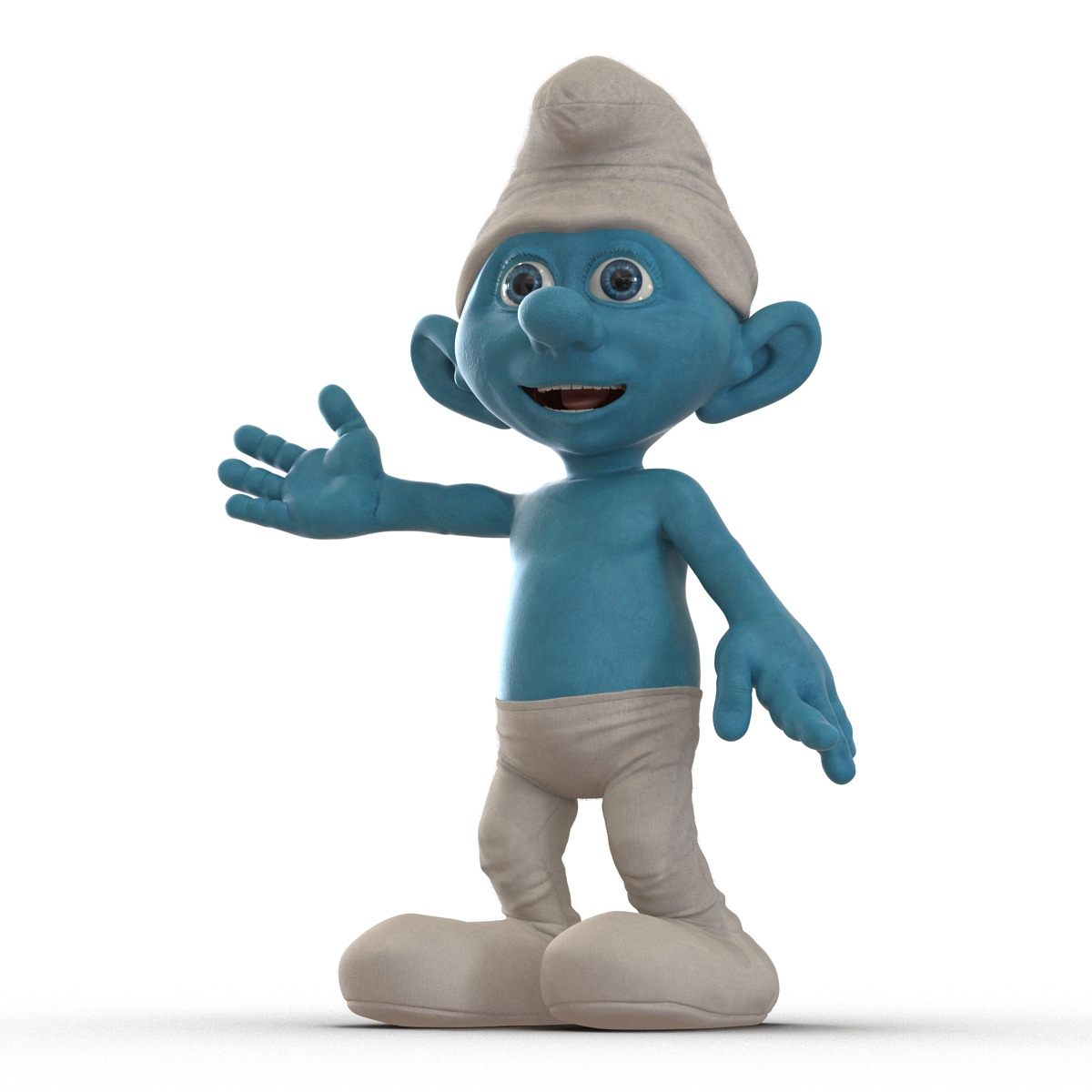 3D Smurf Pose 3 with Fur