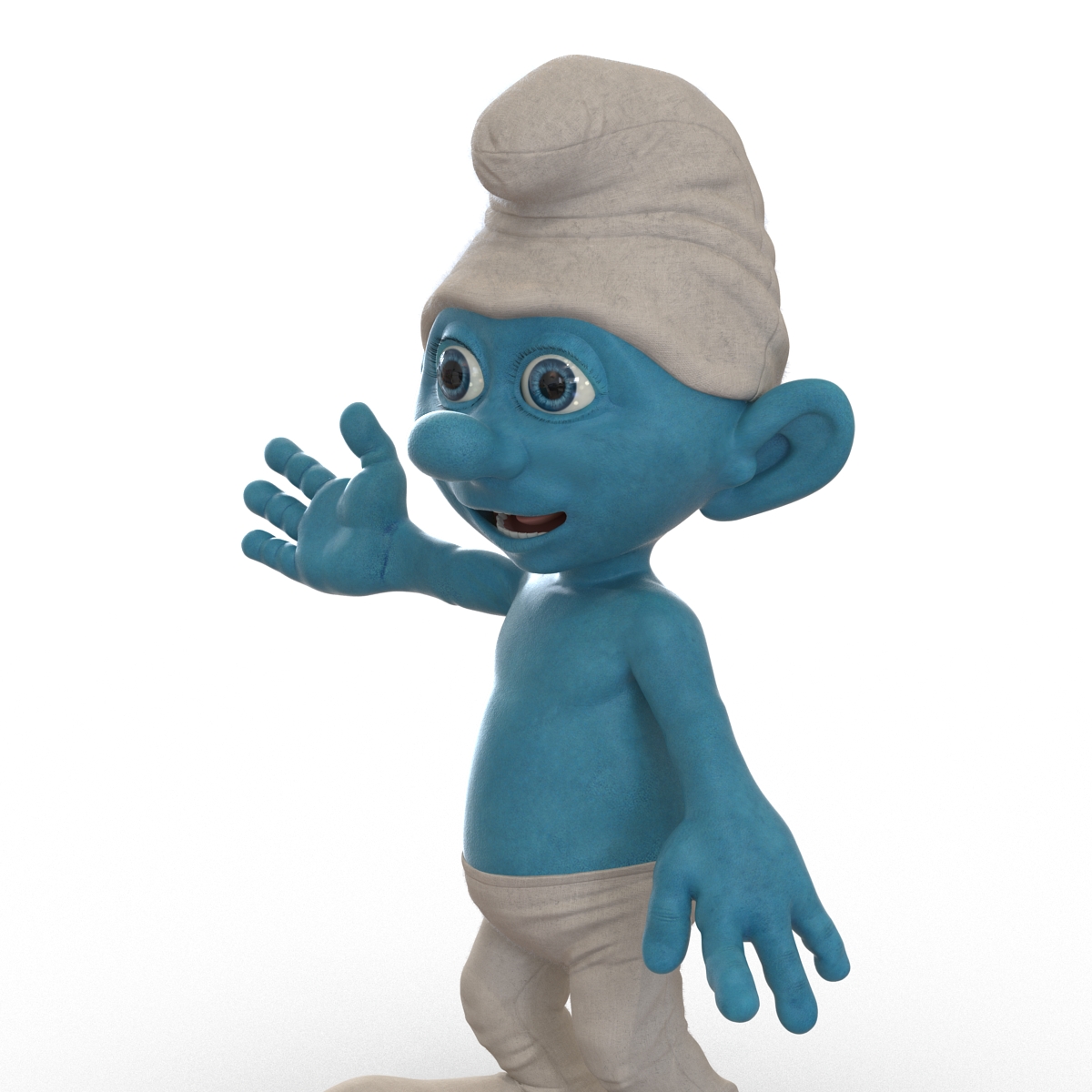 3D Smurf Pose 3 with Fur