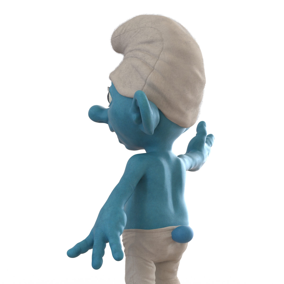 3D Smurf Pose 3 with Fur