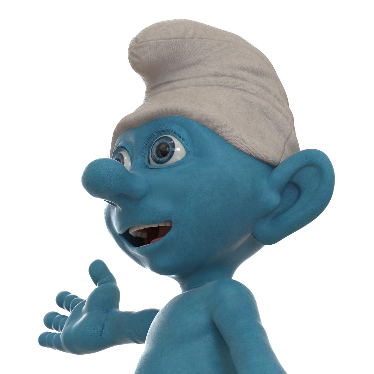 3D Smurf Pose 3 with Fur