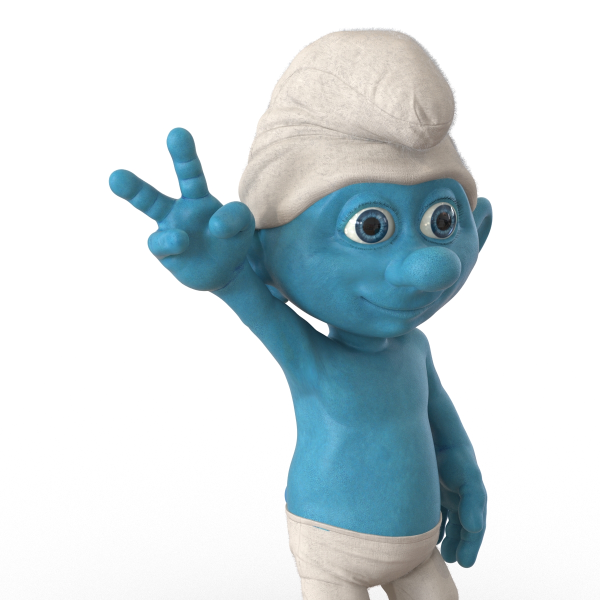 3D Smurf Pose 4 with Fur