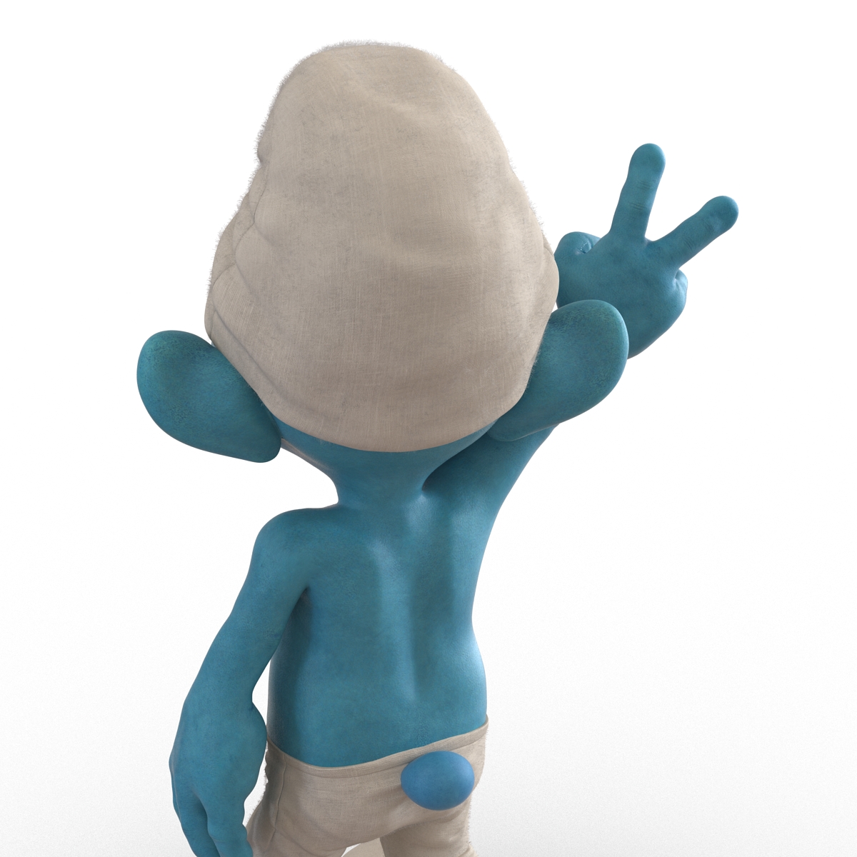 3D Smurf Pose 4 with Fur