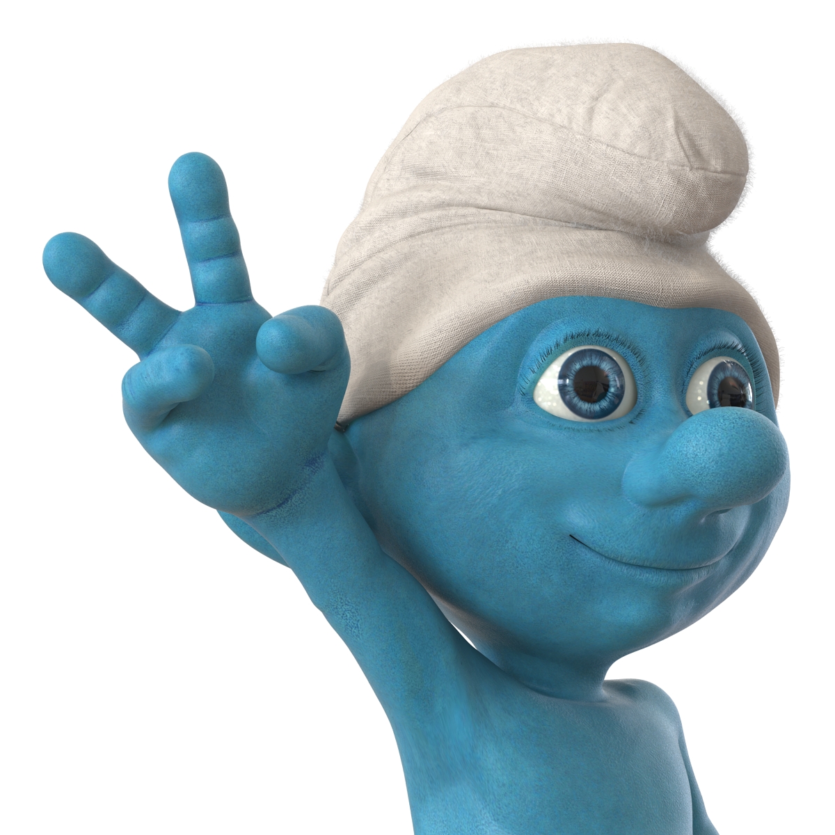 3D Smurf Pose 4 with Fur