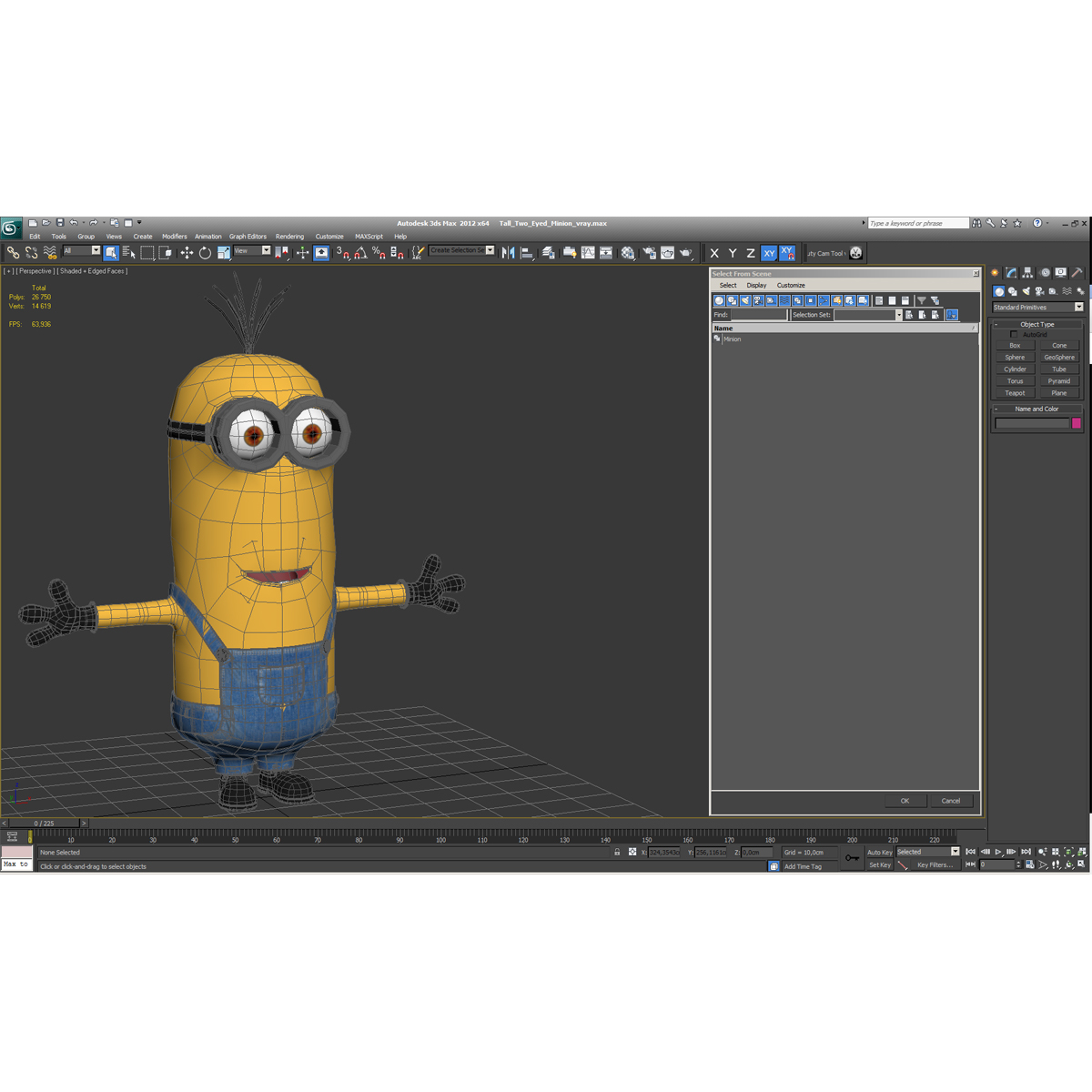 3D model Tall Two Eyed Minion