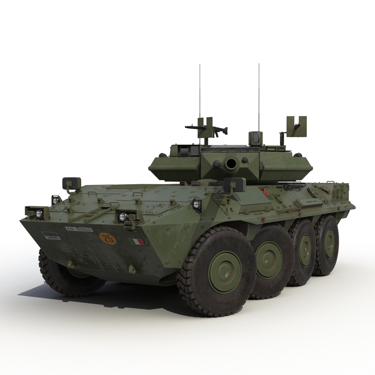 3D Wheeled Tank Destroyer B1 Centauro Rigged