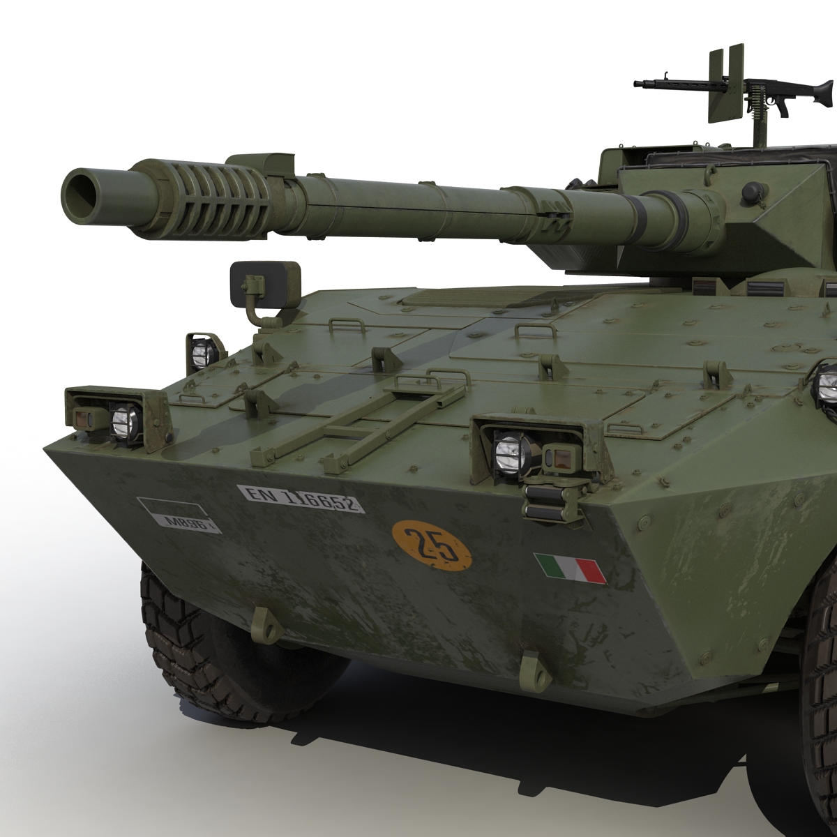 3D Wheeled Tank Destroyer B1 Centauro Rigged