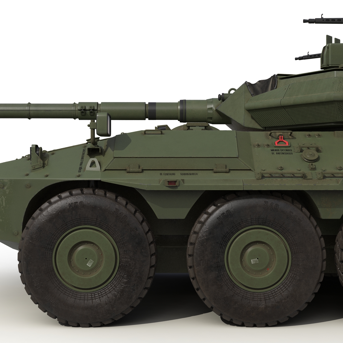 3D Wheeled Tank Destroyer B1 Centauro Rigged