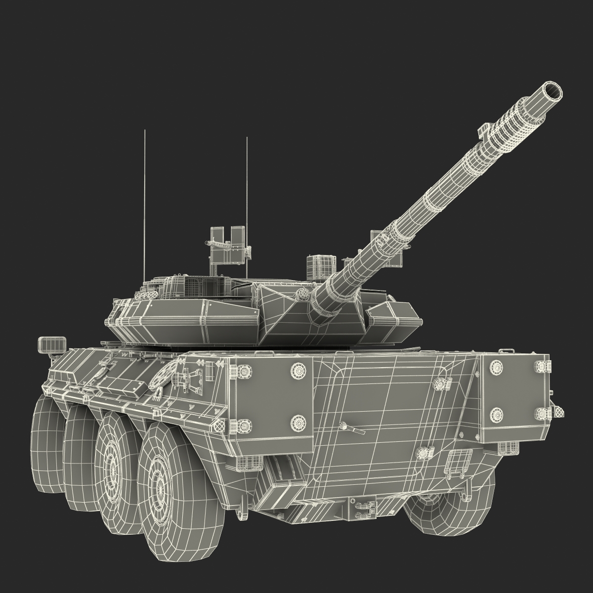 3D Wheeled Tank Destroyer B1 Centauro Rigged