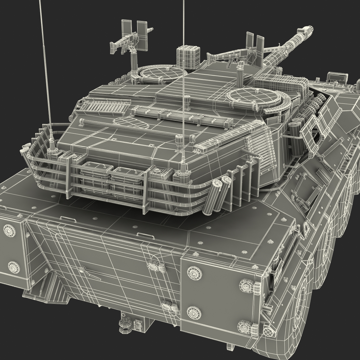 Wheeled Tank Destroyer B1 Centauro Rigged White 3D