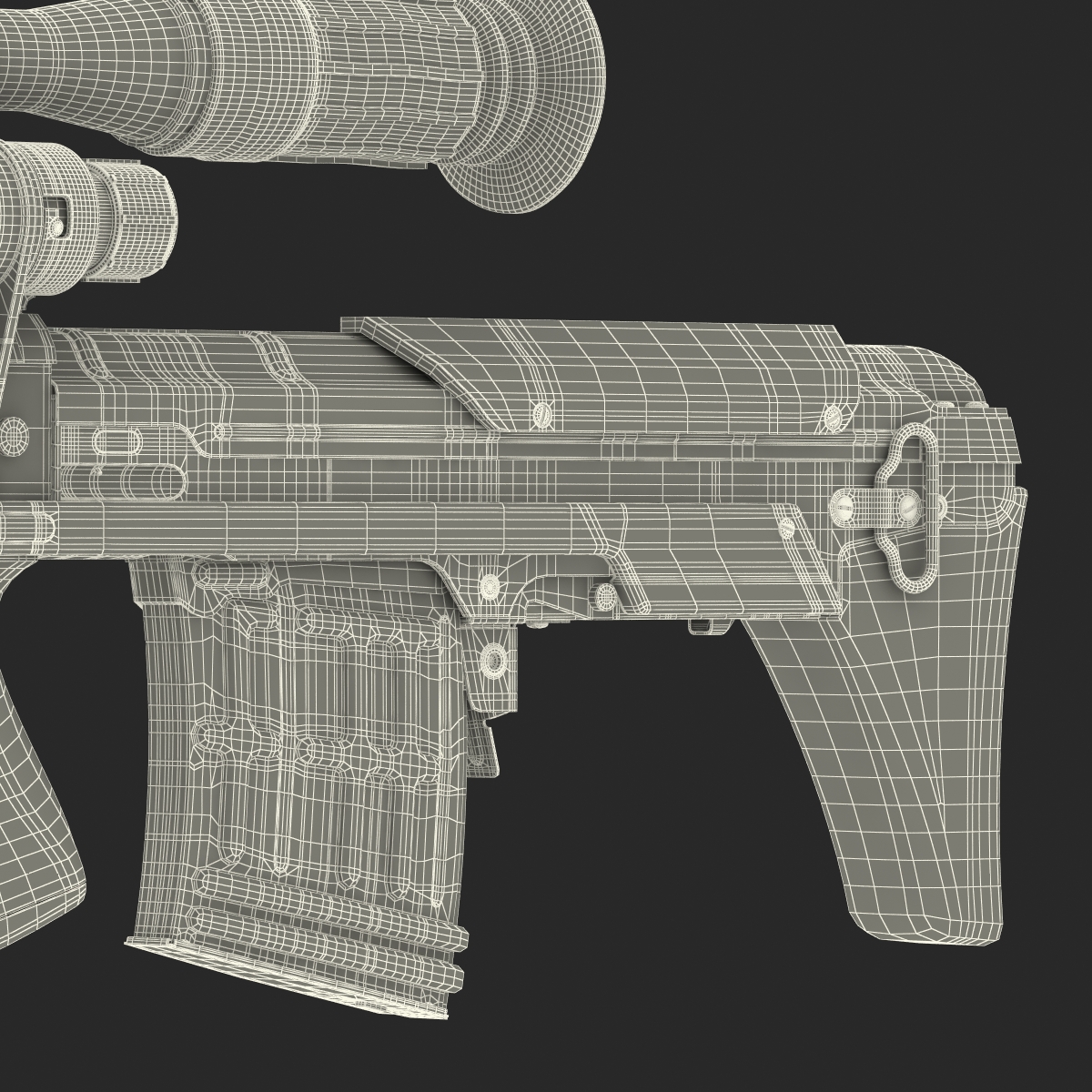 3D Russian Sniper Rifle Dragunov SVU model