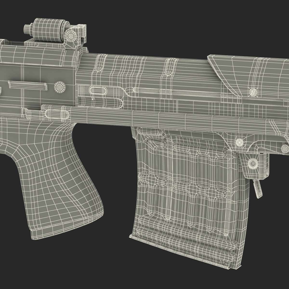 3D model Russian Sniper Rifle Dragunov SVU 2