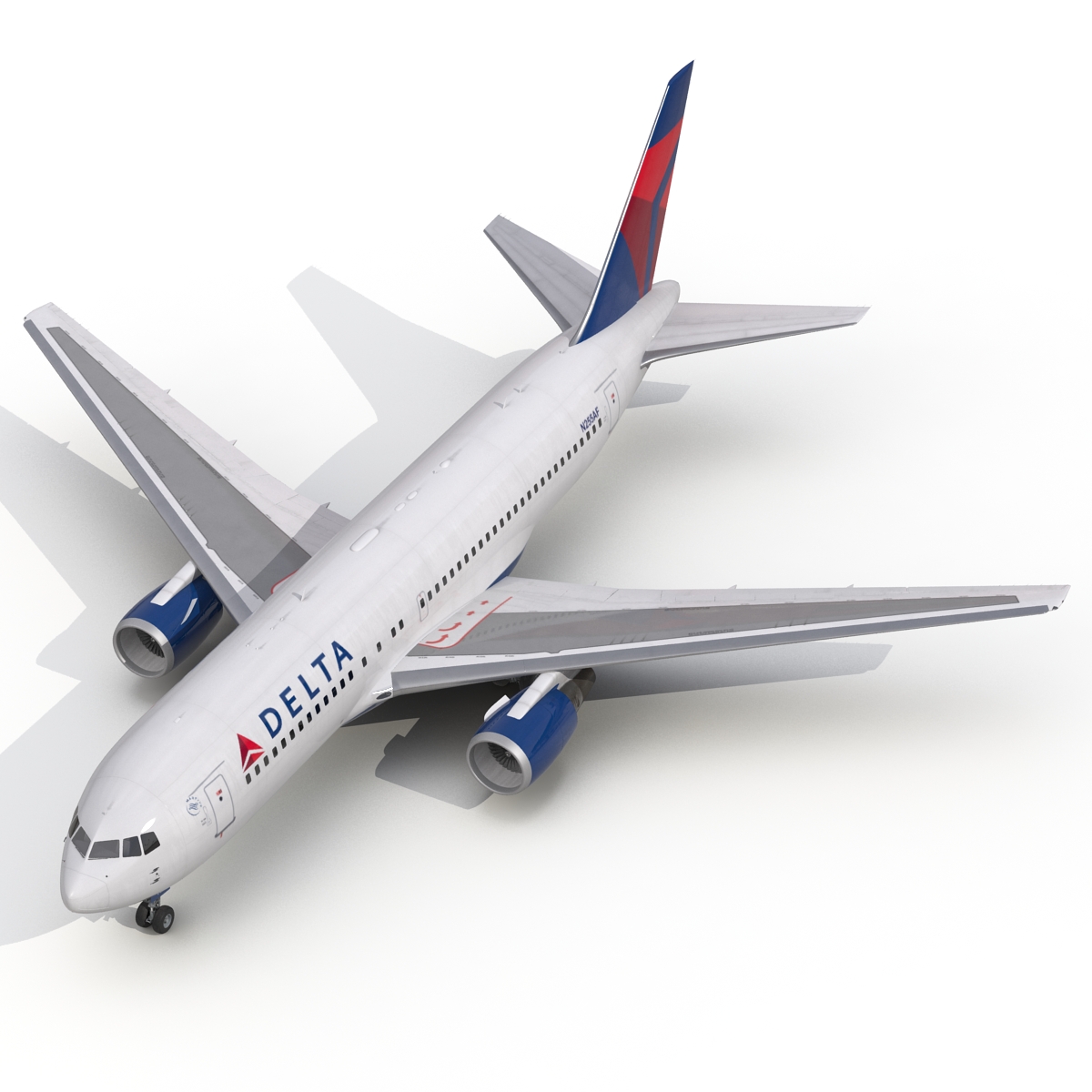 Boeing 767-200 Delta Air Lines Rigged 3D