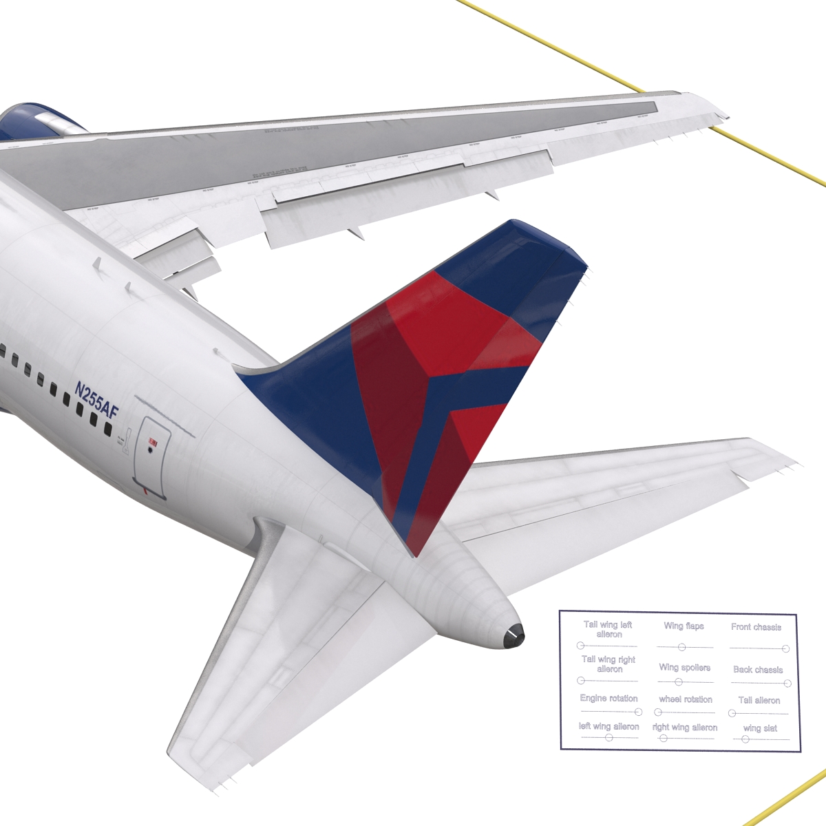 Boeing 767-200 Delta Air Lines Rigged 3D