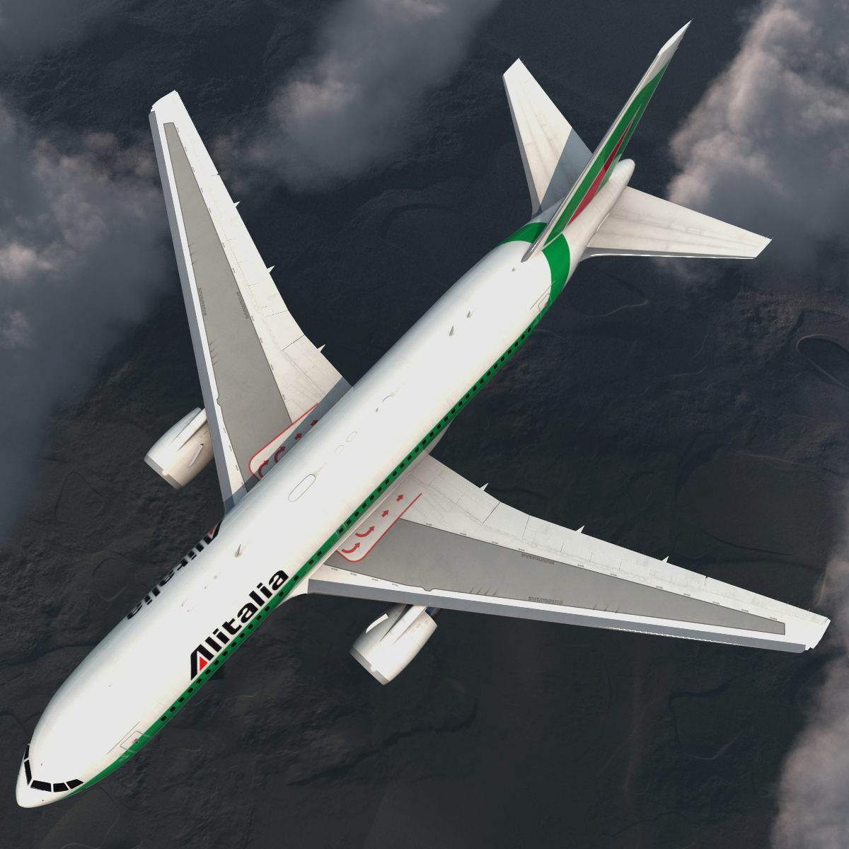 3D model Boeing 767 200 Alitalia Rigged