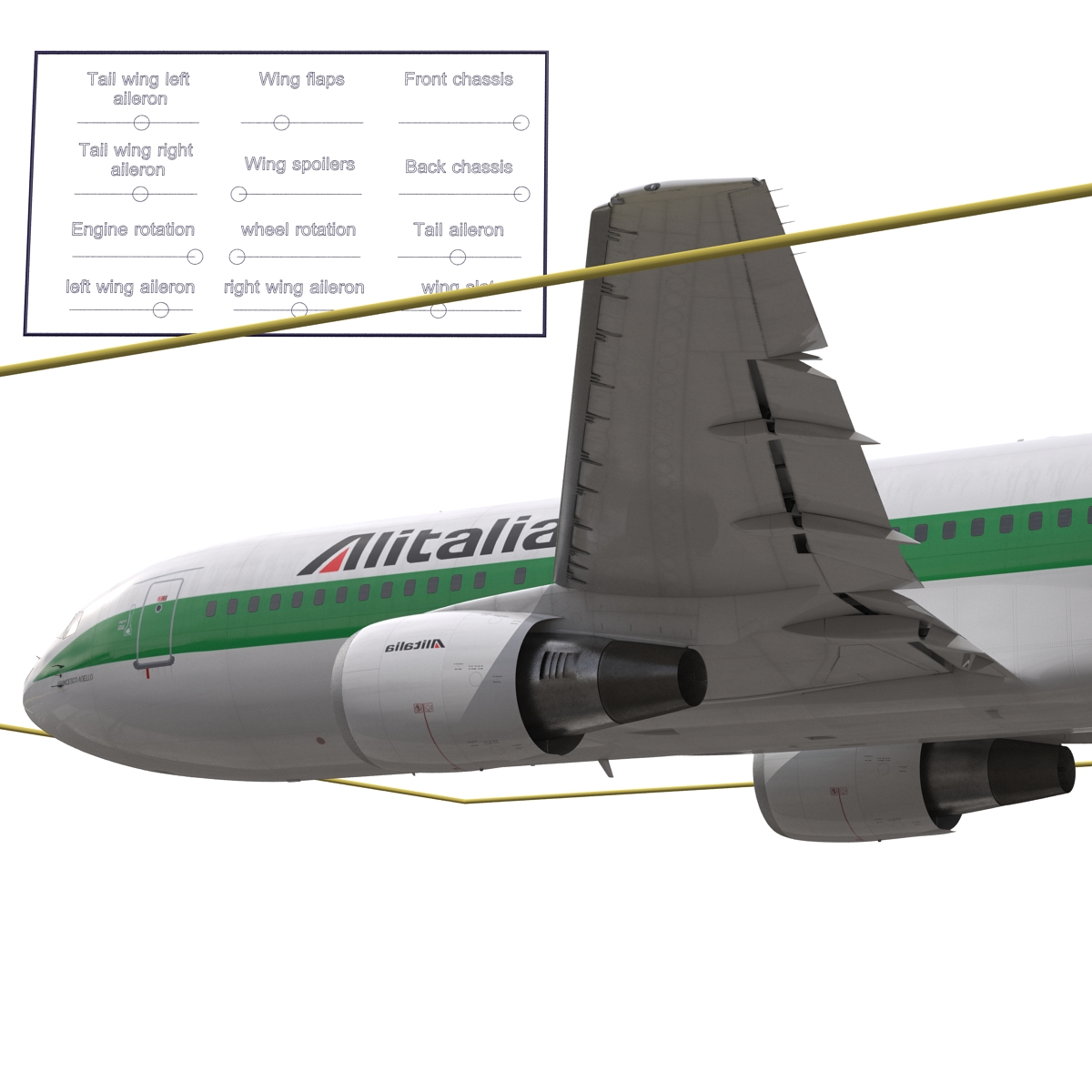 3D model Boeing 767 200 Alitalia Rigged