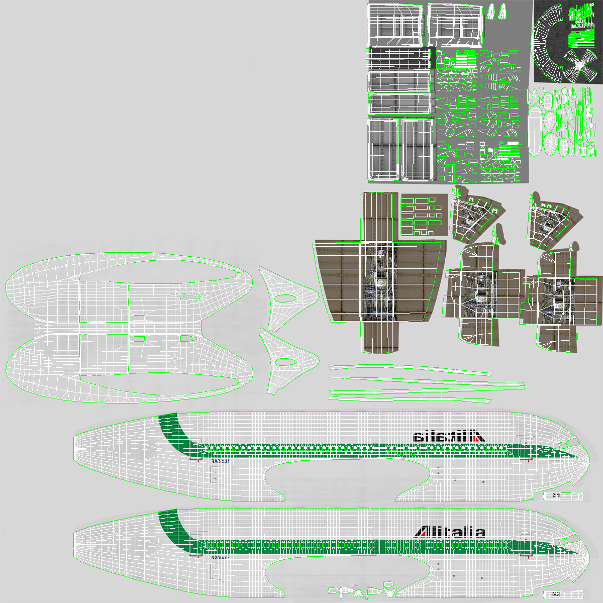 3D model Boeing 767 200 Alitalia Rigged