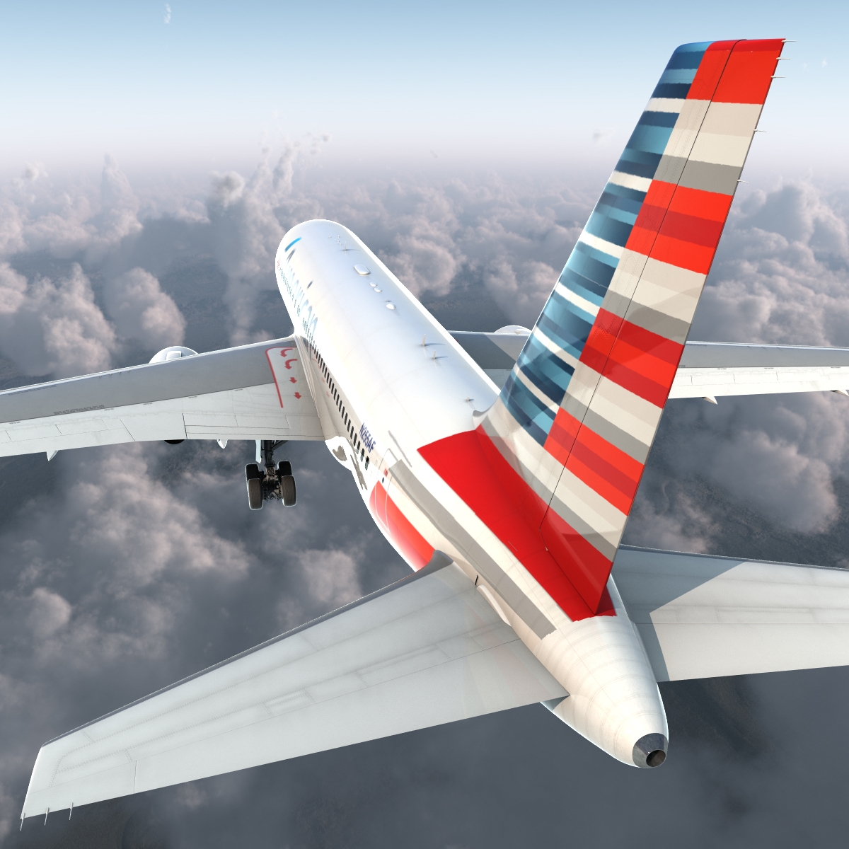 Boeing 767 200 American Airlines Rigged 3D model