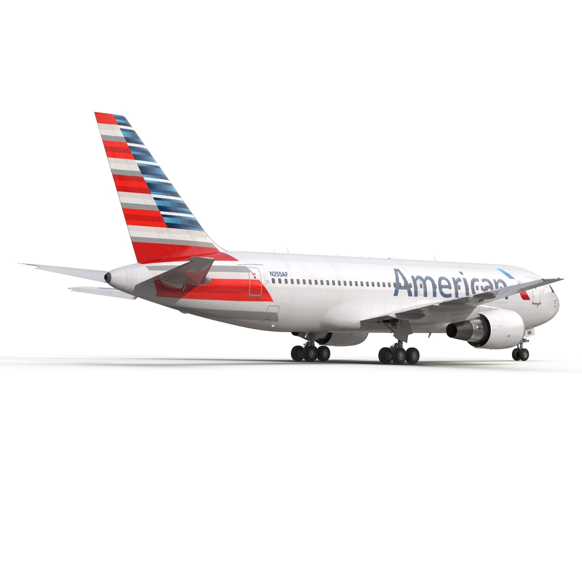 Boeing 767 200 American Airlines Rigged 3D model