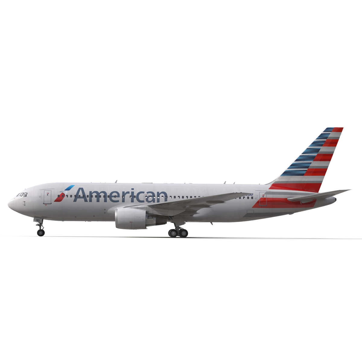 Boeing 767 200 American Airlines Rigged 3D model