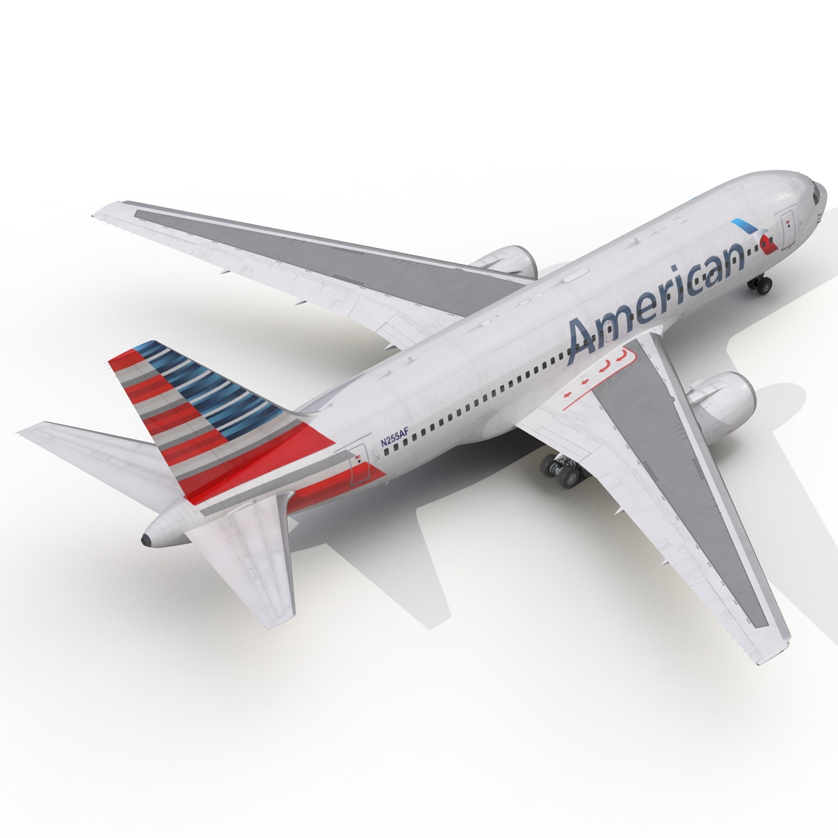 Boeing 767 200 American Airlines Rigged 3D model