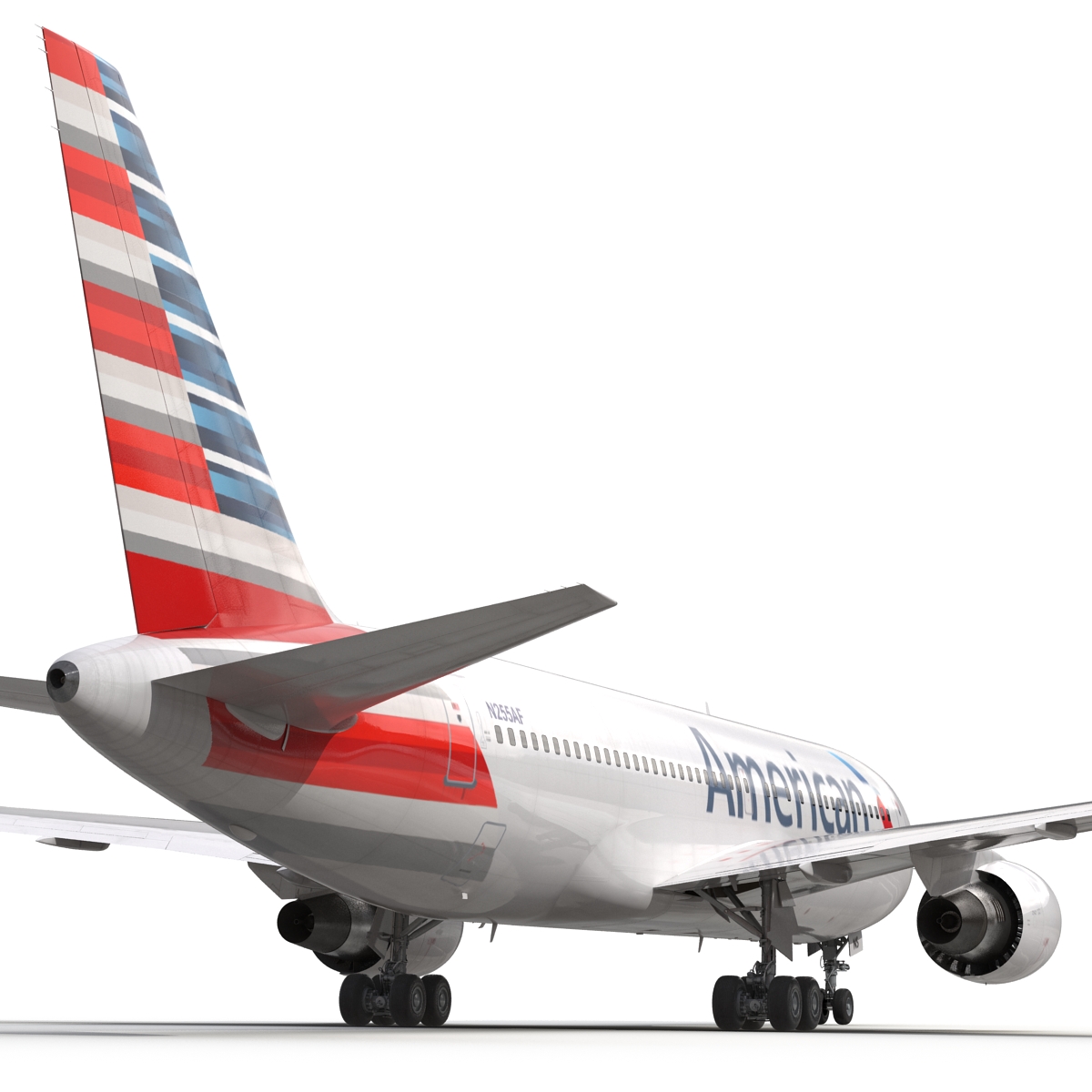 Boeing 767 200 American Airlines Rigged 3D model