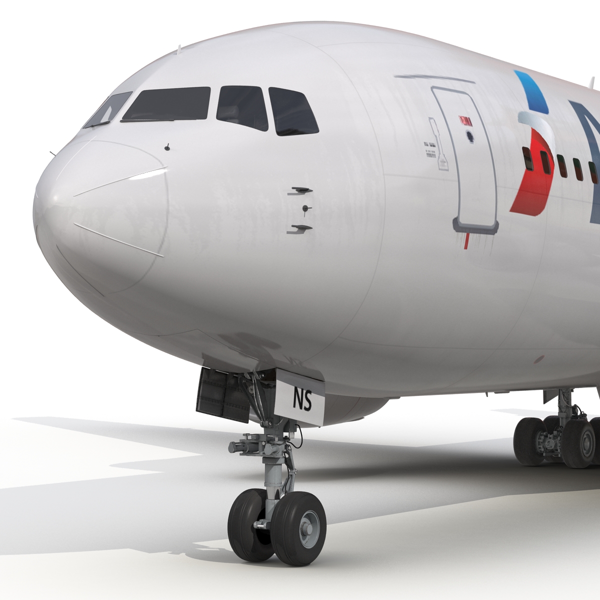 Boeing 767 200 American Airlines Rigged 3D model