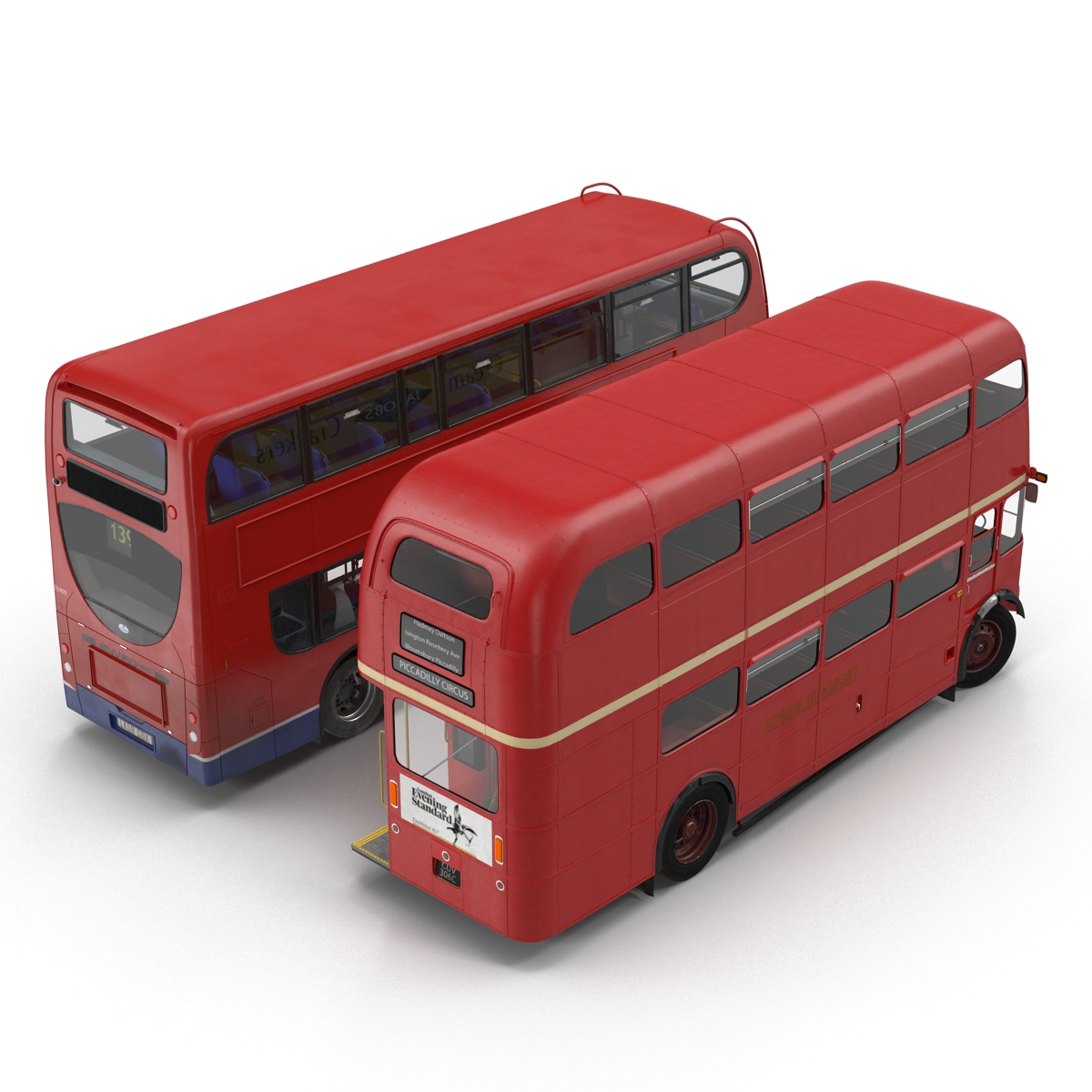 3D model London Bus and Taxi Rigged Vehicle Set 2