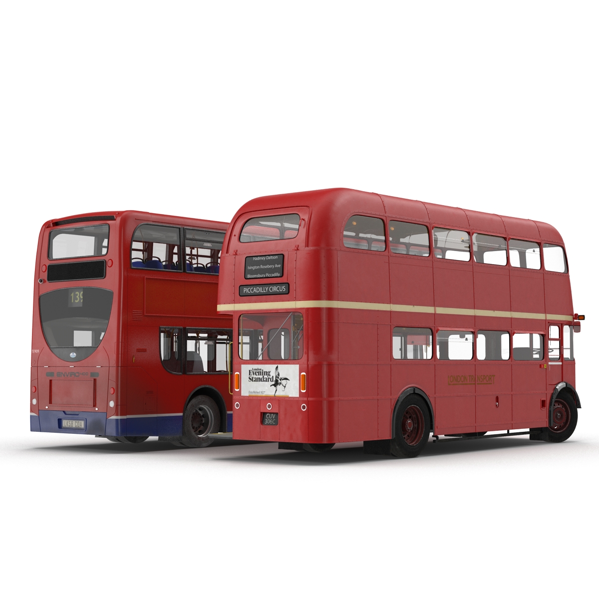 3D model London Bus and Taxi Rigged Vehicle Set 2