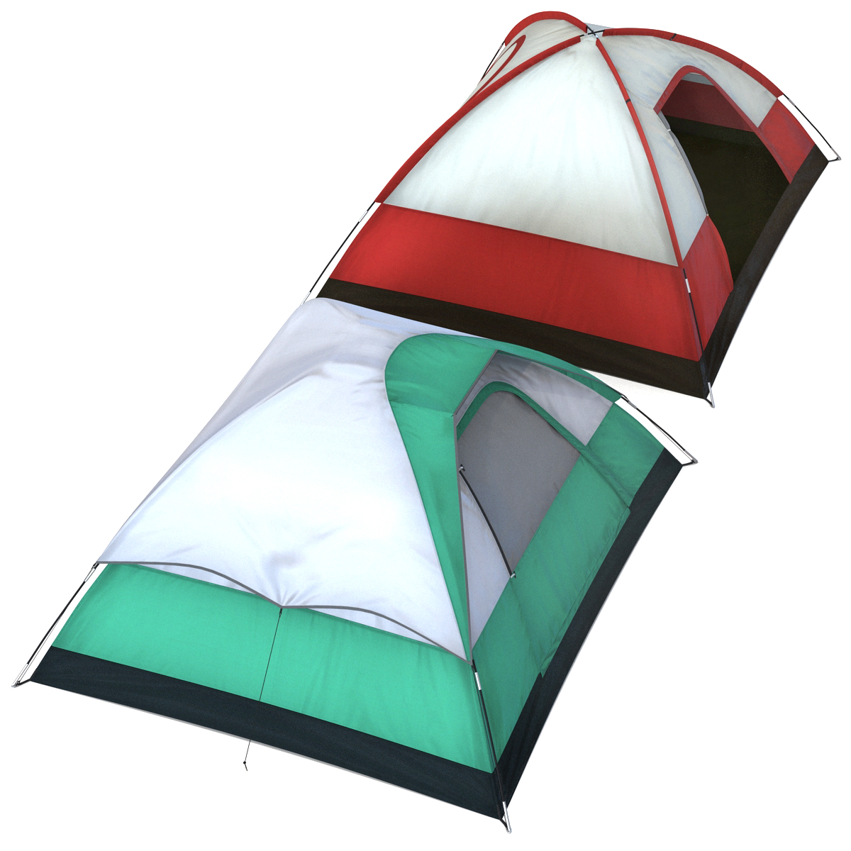 Camping Tents Set 3D