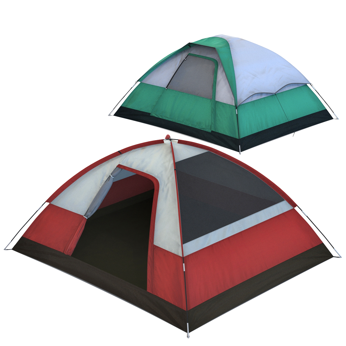 Camping Tents Set 3D