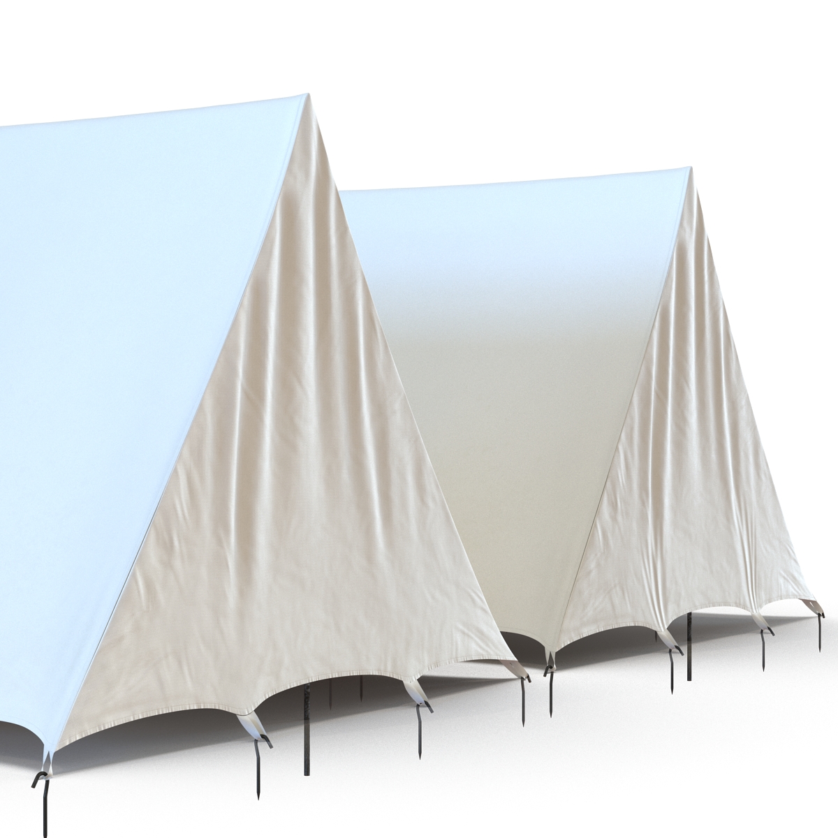 Vintage Camping Tent Set 3D model