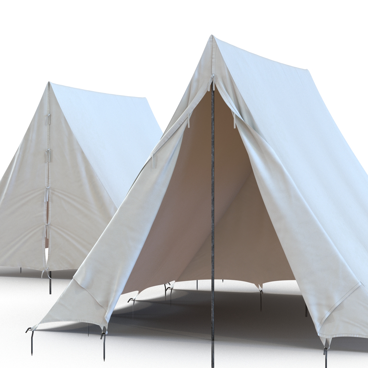 Vintage Camping Tent Set 3D model