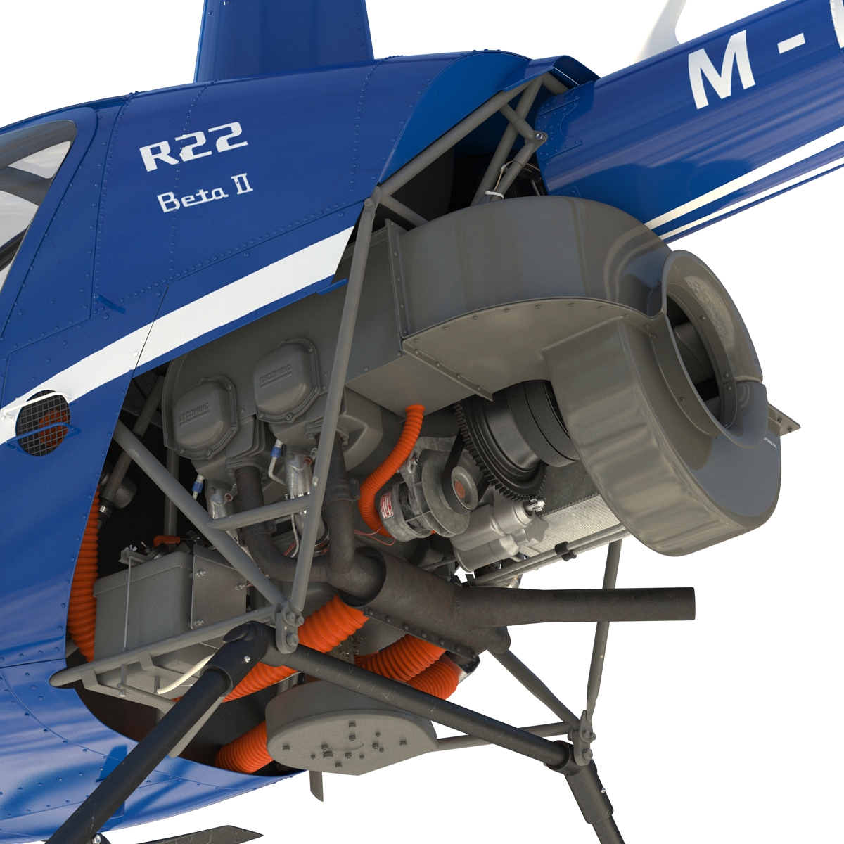 3D model Helicopter Robinson R22 Rigged