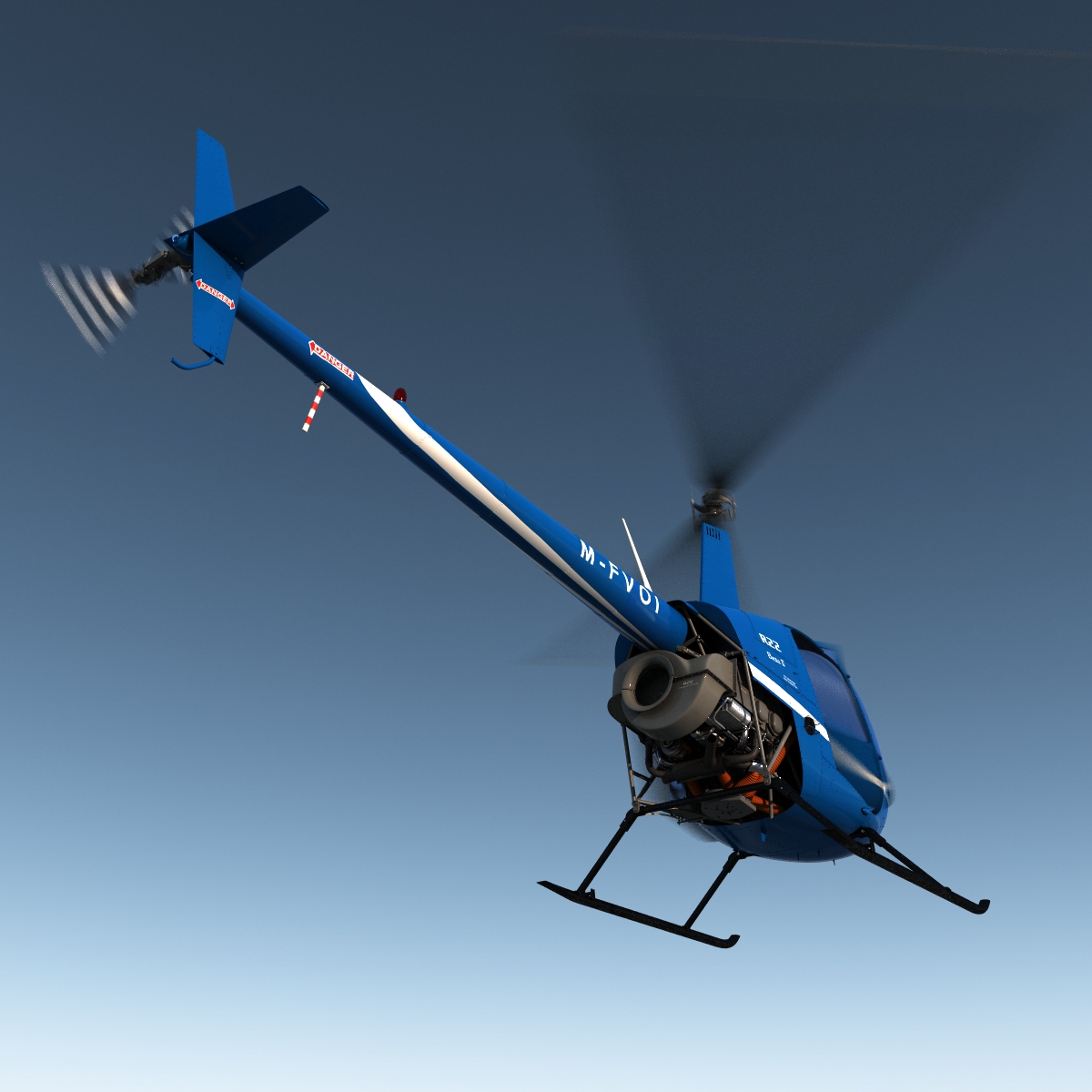 3D Helicopter Robinson R22 model