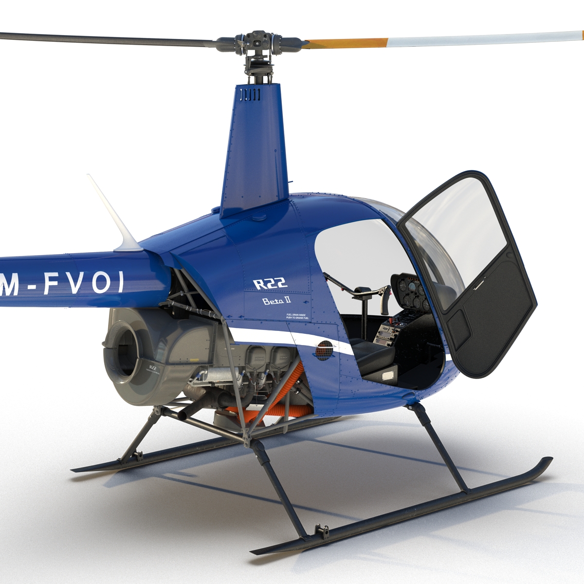 3D Helicopter Robinson R22 model