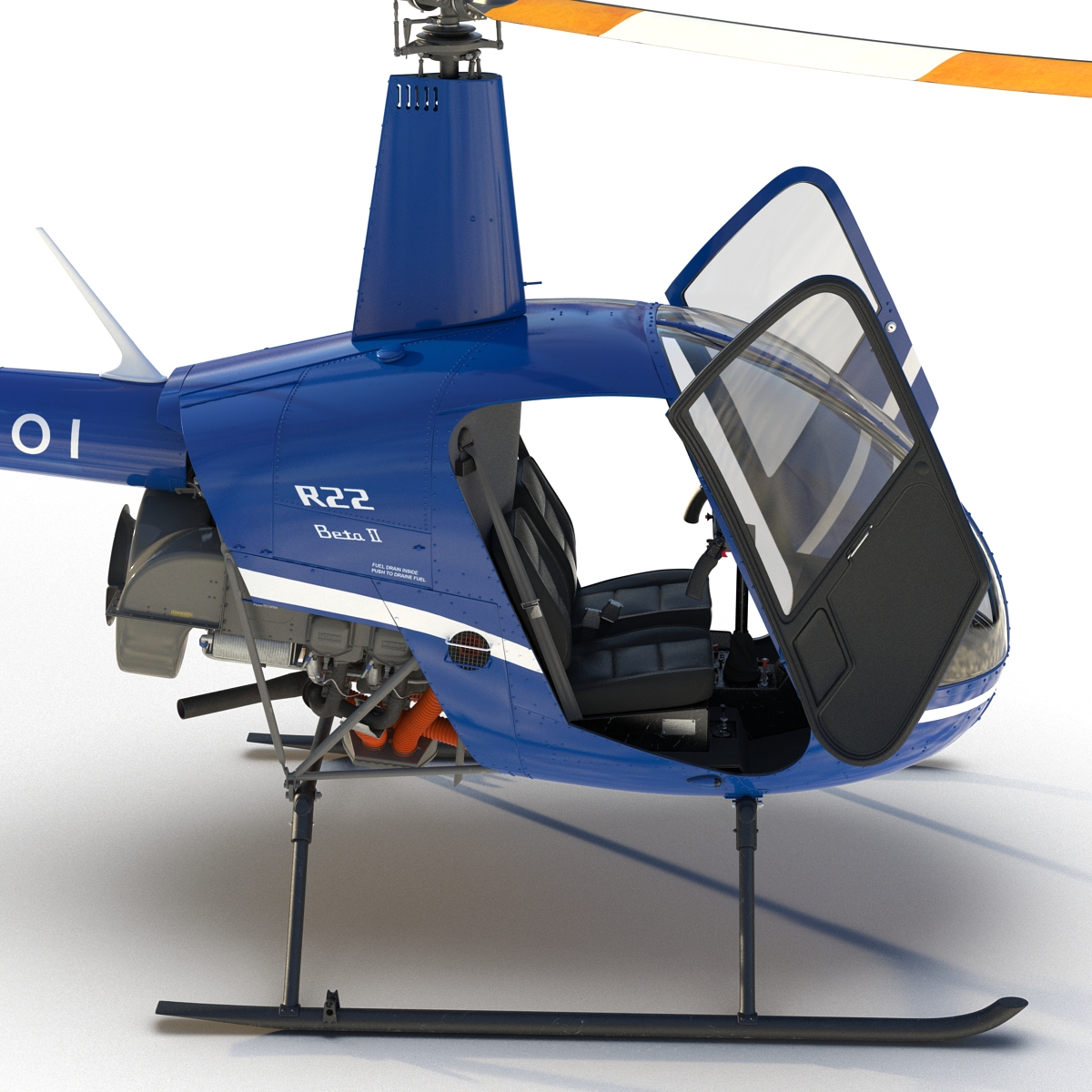 3D Helicopter Robinson R22 model