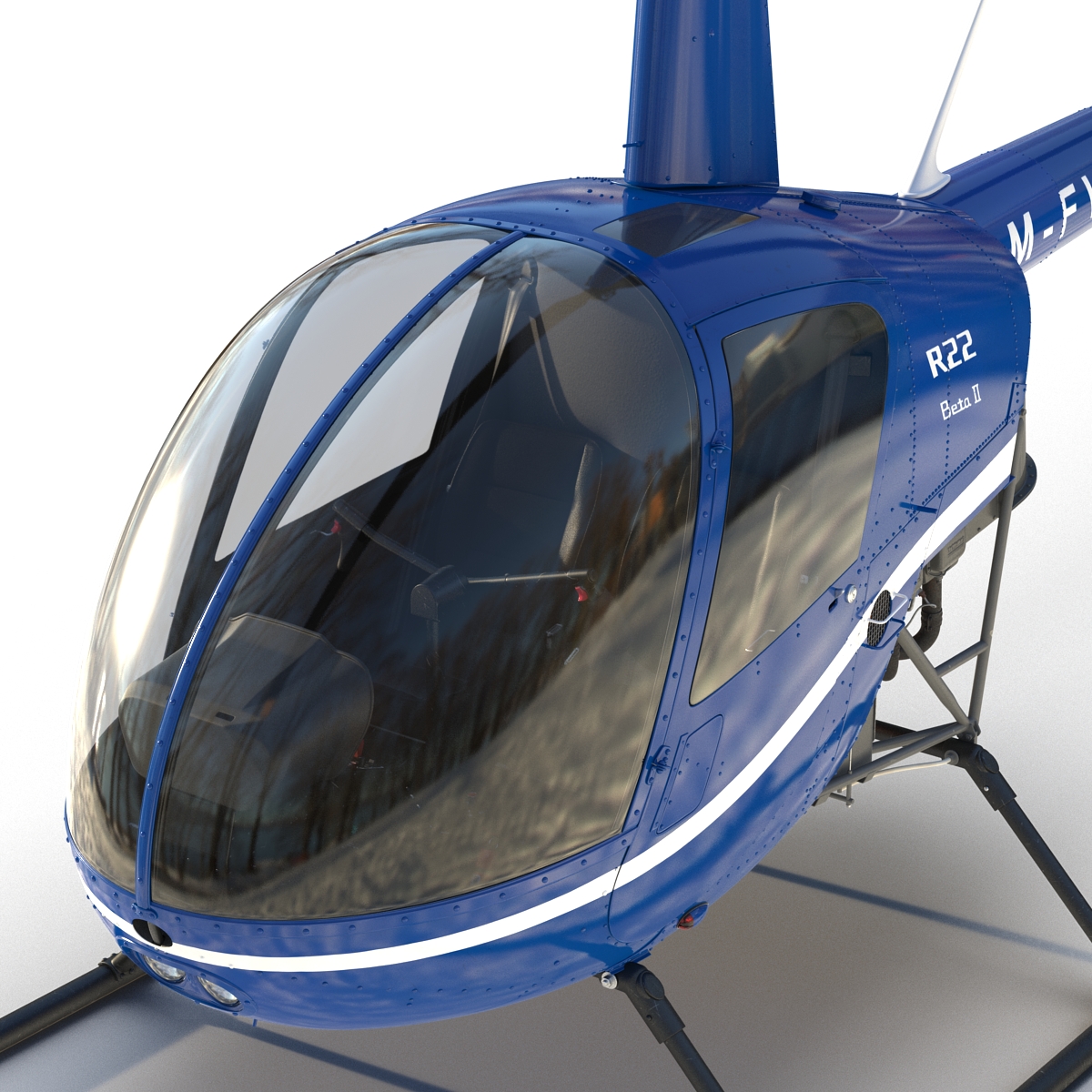 3D Helicopter Robinson R22 model