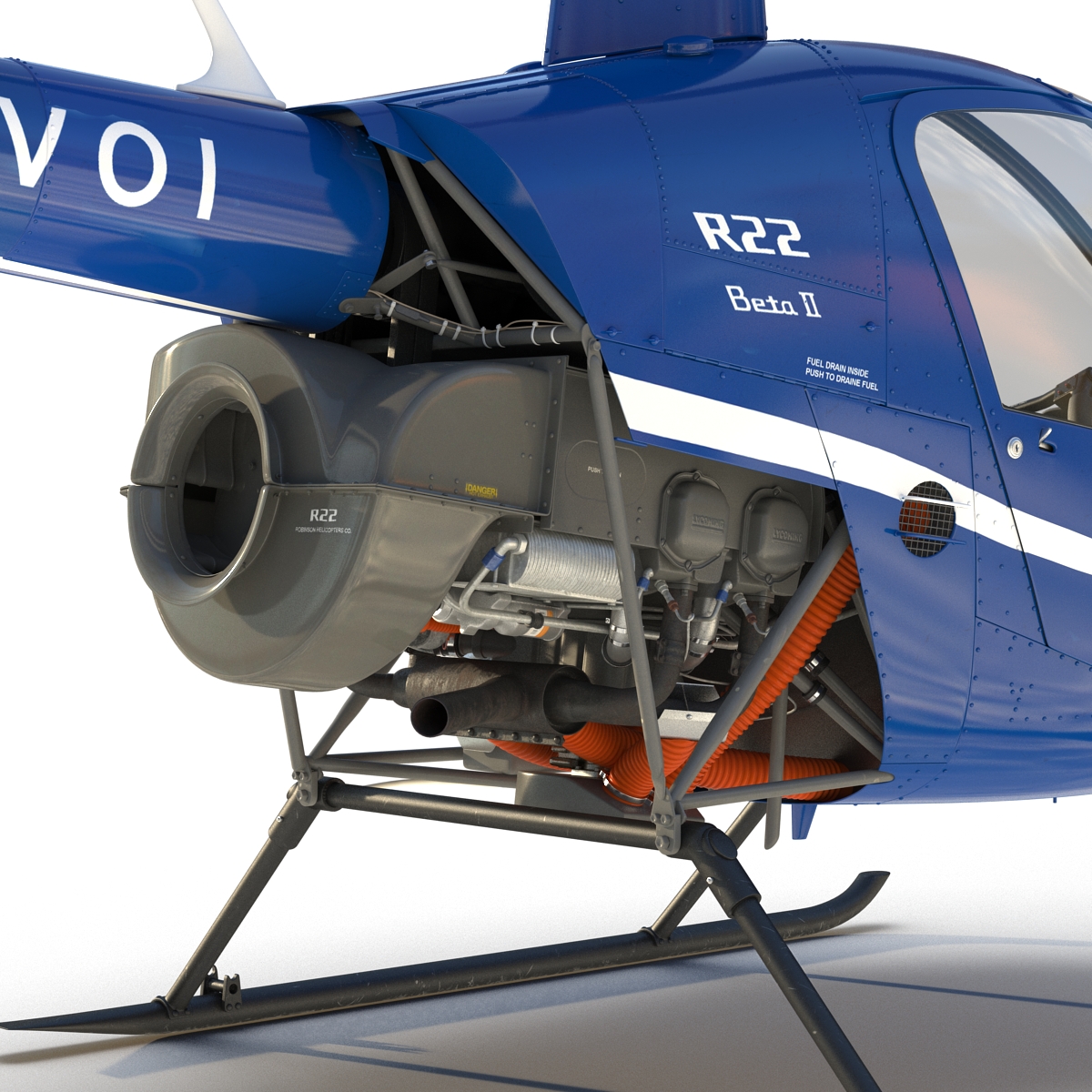 3D Helicopter Robinson R22 model