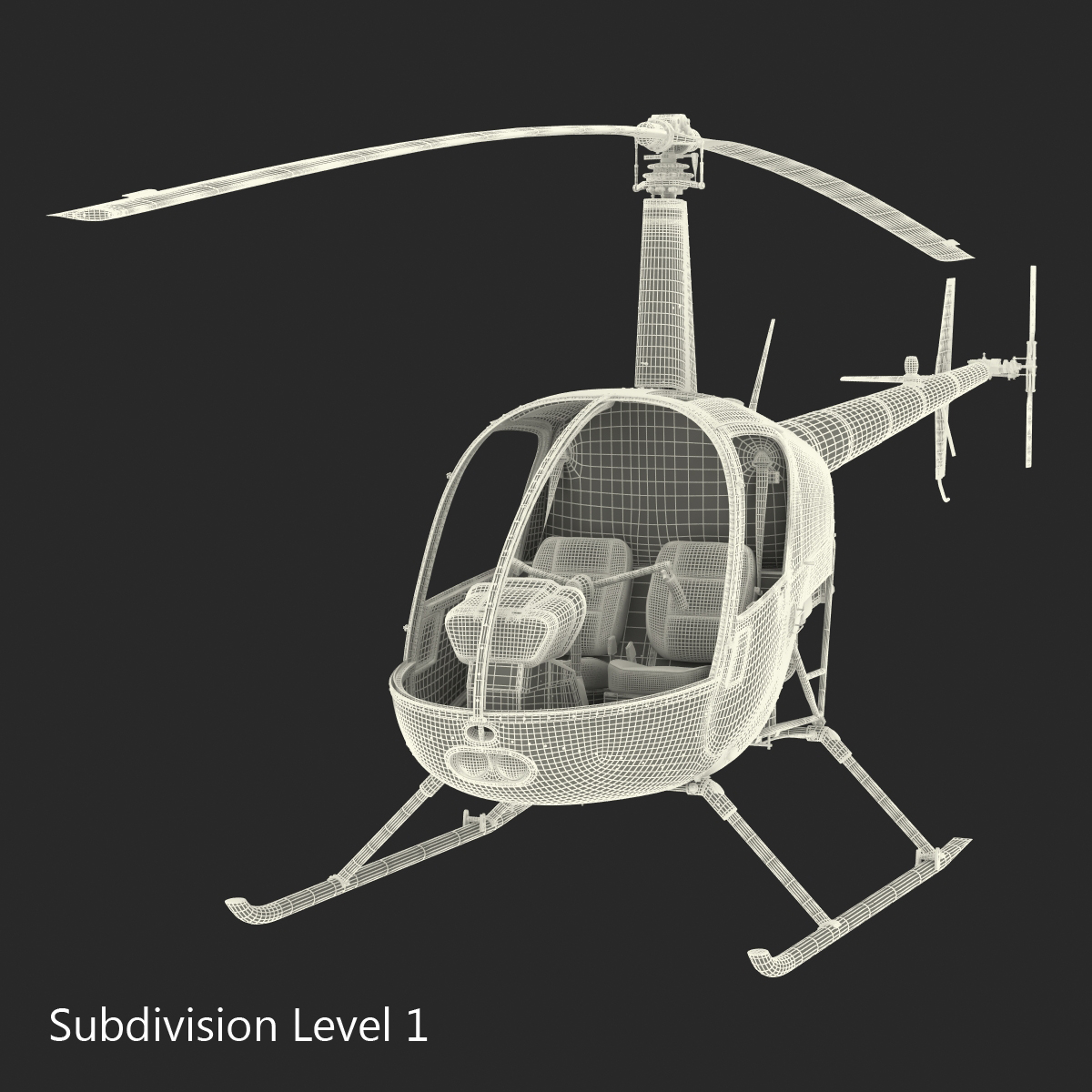 3D Helicopter Robinson R22 model