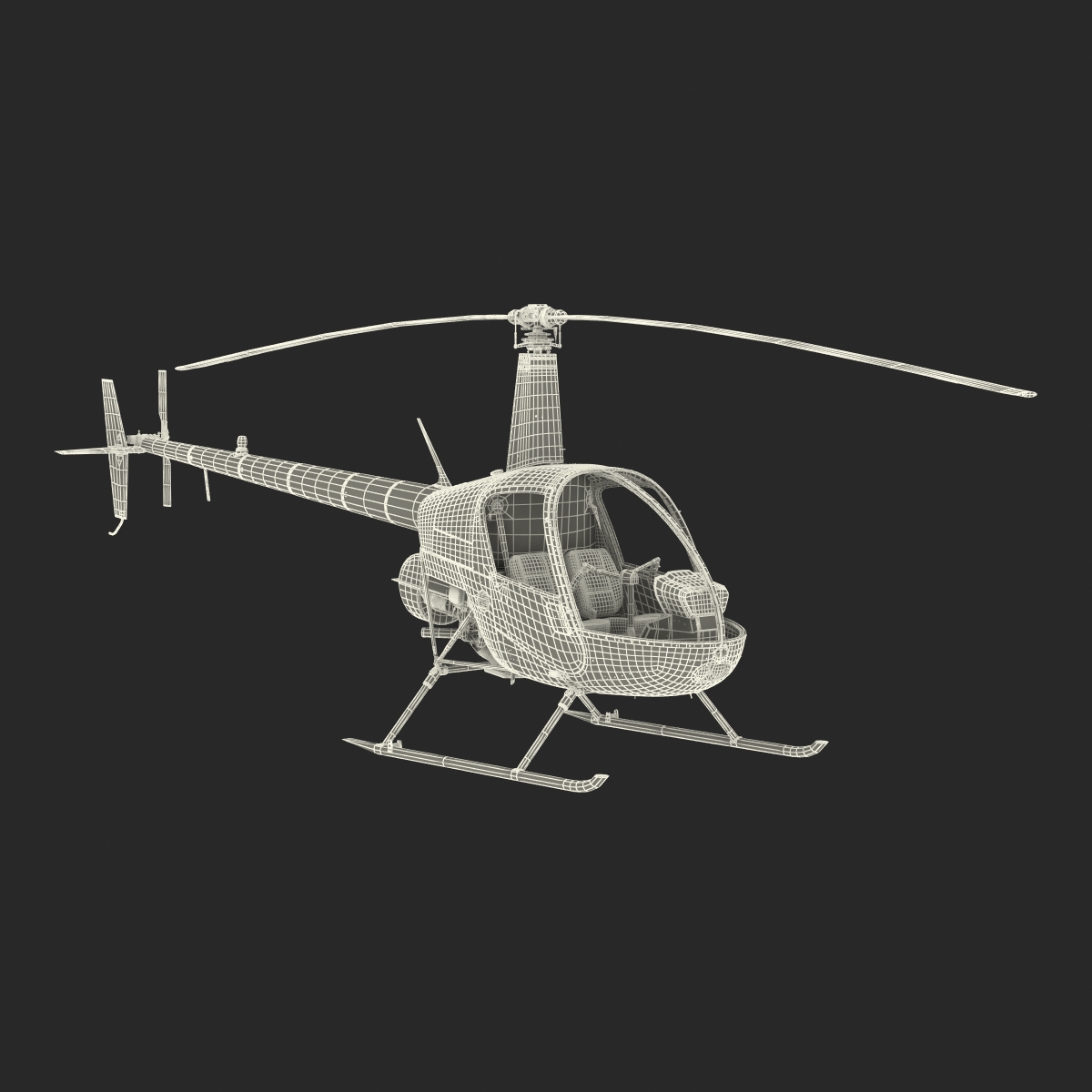 3D Helicopter Robinson R22 model