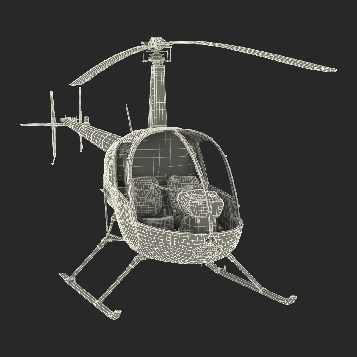 3D Helicopter Robinson R22 model