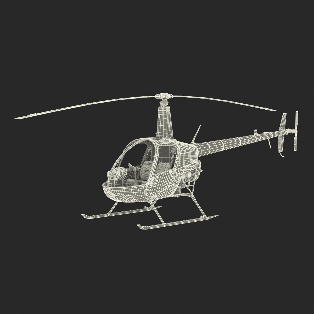 3D Helicopter Robinson R22 model