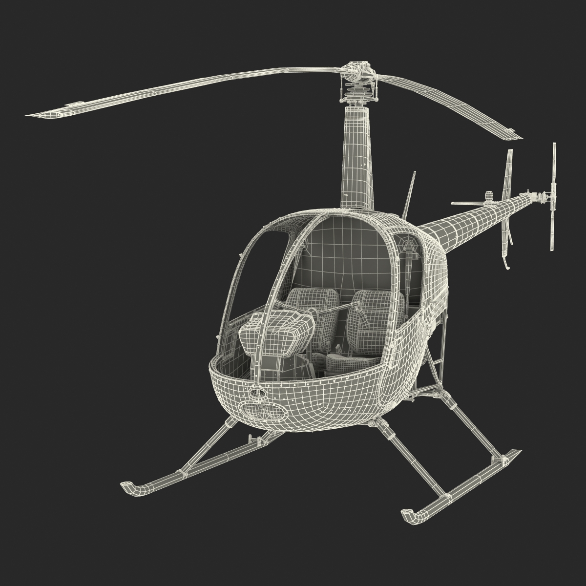 3D Helicopter Robinson R22 model