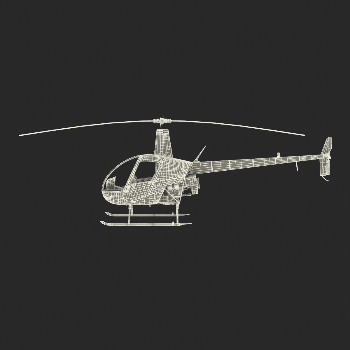 3D Helicopter Robinson R22 model