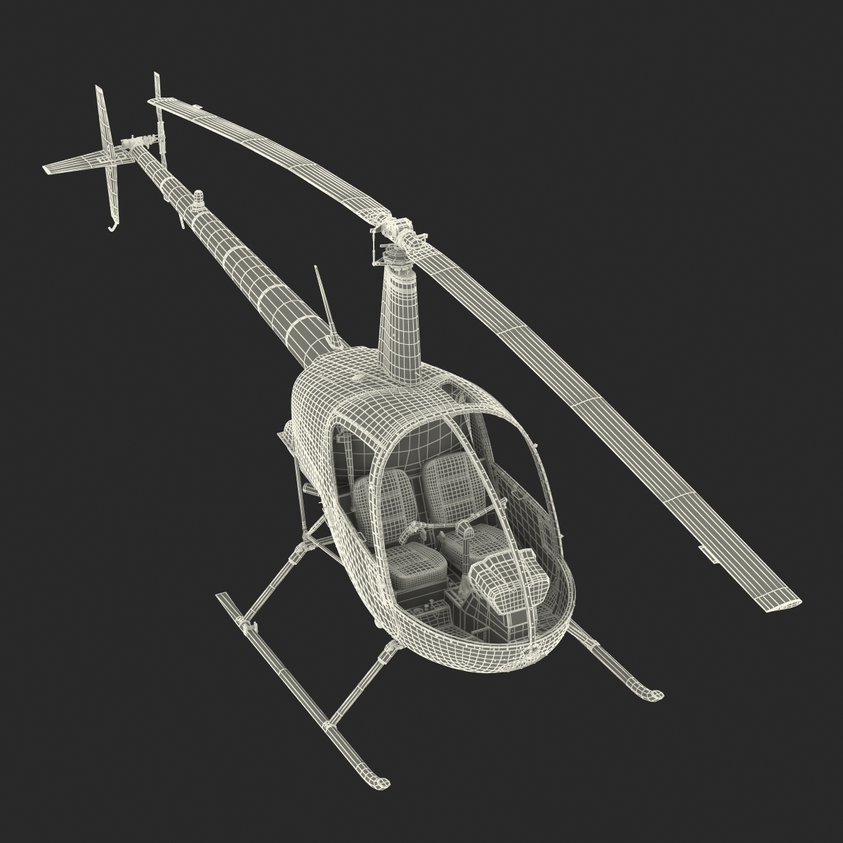 3D Helicopter Robinson R22 model