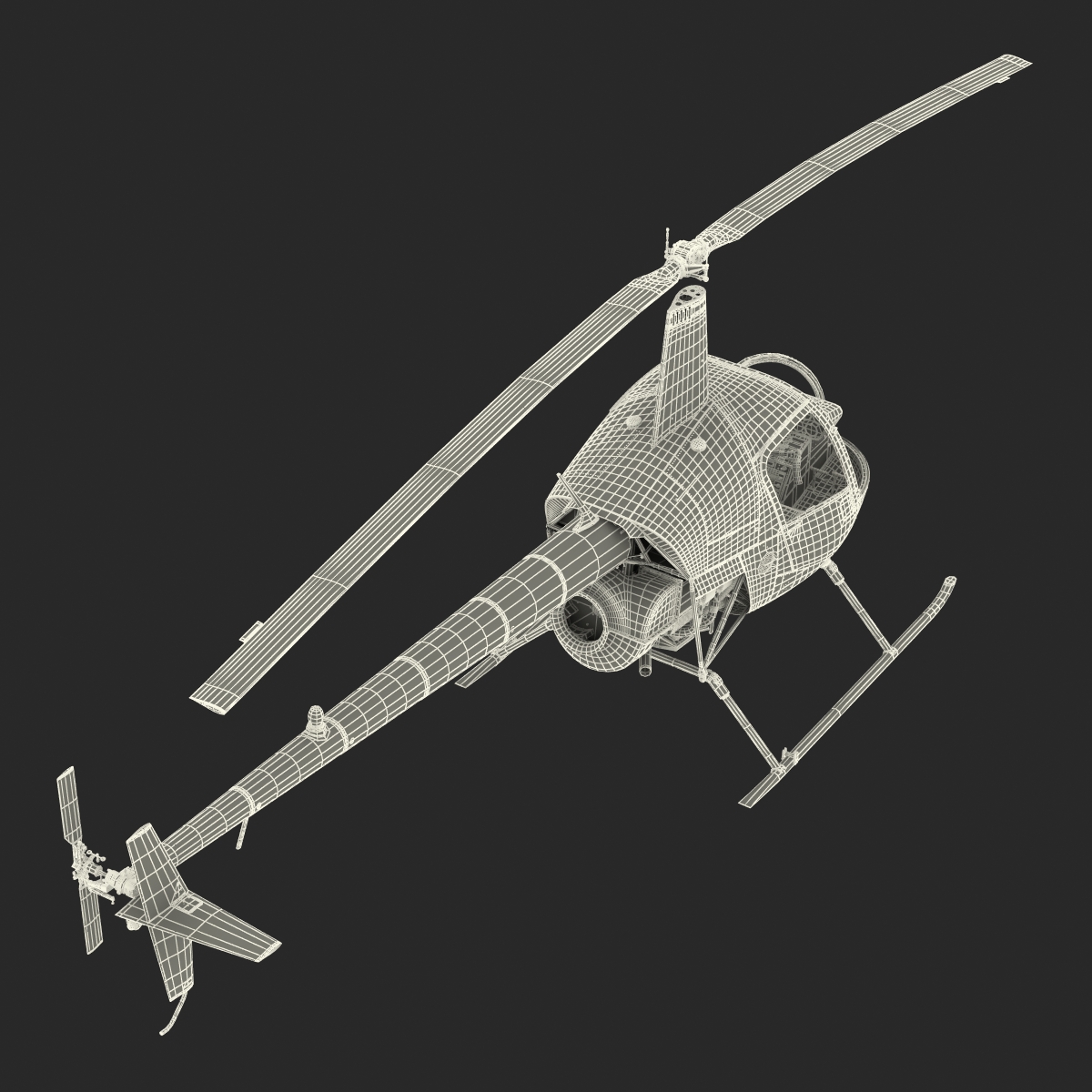 3D Helicopter Robinson R22 model