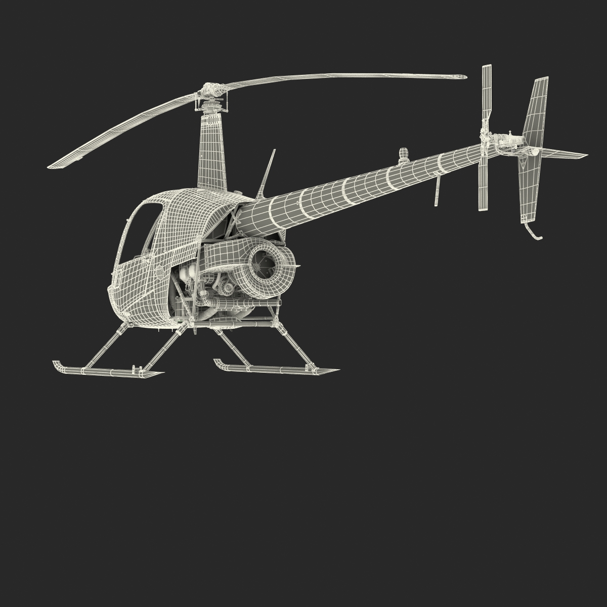 3D Helicopter Robinson R22 model